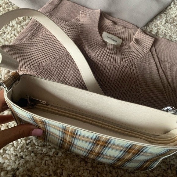 ORANGE YELLOW PLAID SHOULDER BAG - Picture 2 of 5